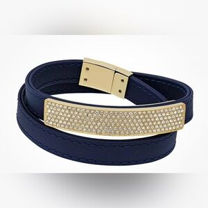 Swarovski Navy Leather Bracelet